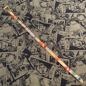 Vintage 80s / 90s Bejeweled Bedazzled Leather Belt